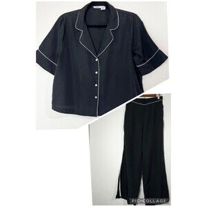 Jason Wu Black & White Pajama Set Wide Leg Pants Women’s M